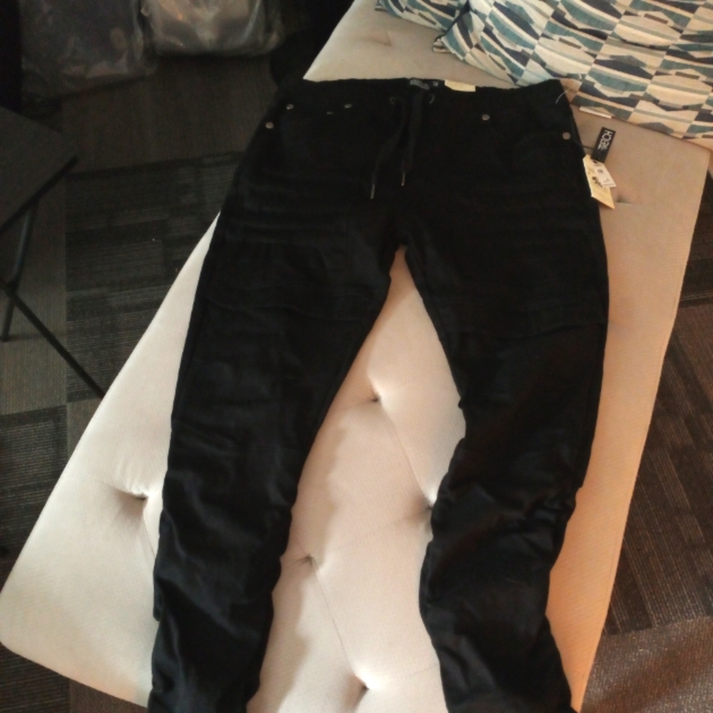 Black jean joggers